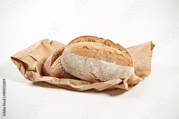 Obraz Две буханки белого хлеба изолированные на белом фоне