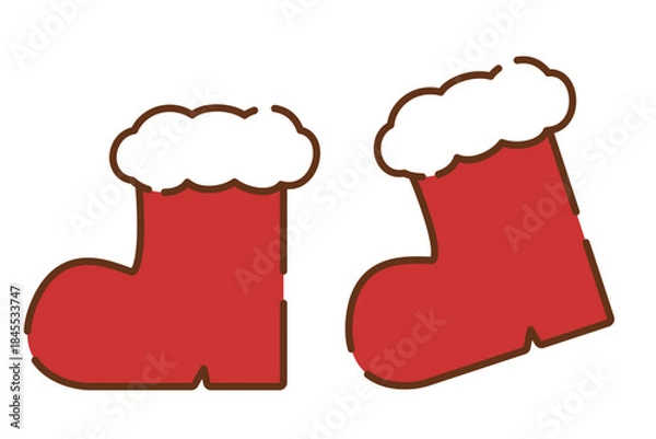 Fototapeta 手描き風のかわいいクリスマスのブーツ