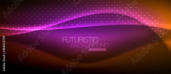 Fototapeta Shiny color smooth elegant neon wave