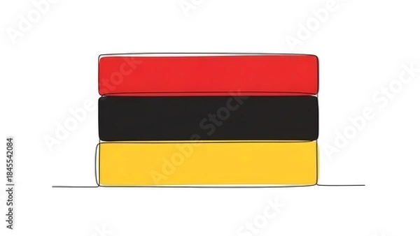 Fototapeta Stacked books with colors representing a national flag