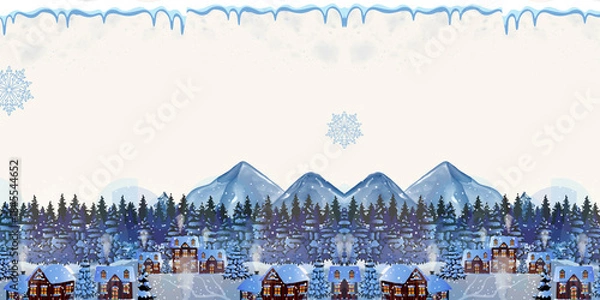 Obraz winter landscape with christmas trees