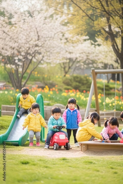 Obraz Joyful Spring Outdoor Activities Together