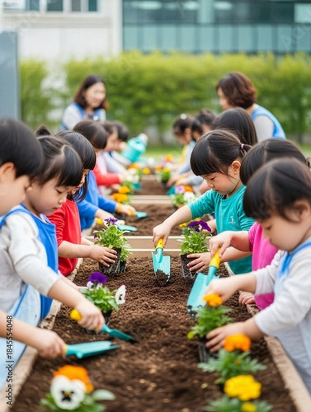 Obraz Joyful Spring Outdoor Activities Together