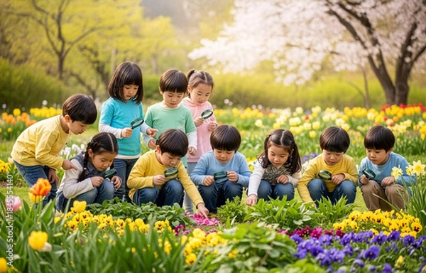 Obraz Joyful Spring Outdoor Activities Together