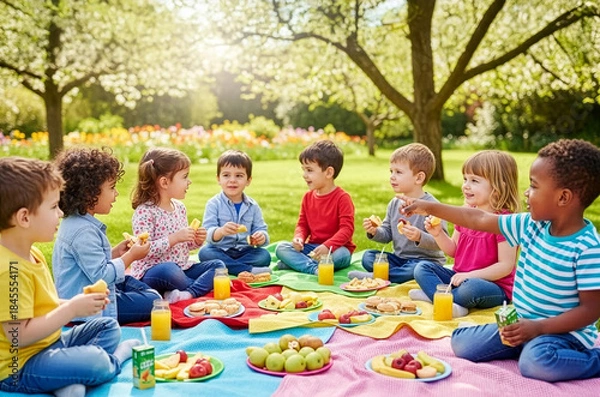 Obraz Joyful Spring Outdoor Activities Together