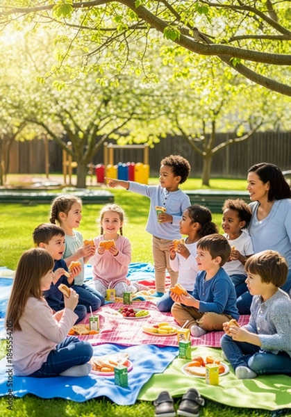 Obraz Joyful Spring Outdoor Activities Together