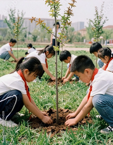 Obraz Arbor Day, Growing Together Through Planting