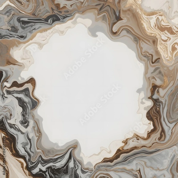 Obraz Marble Metal Wave Frame