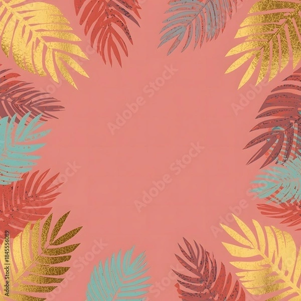 Obraz Tropical Leaf Gold Frame