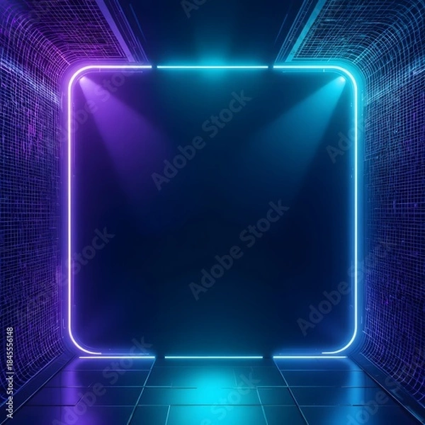 Obraz Neon Grid Digital Room