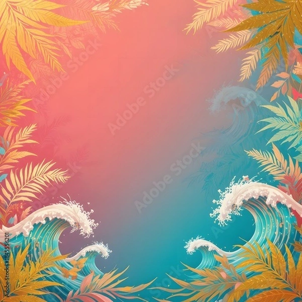 Obraz Tropical Leaf Gold Frame