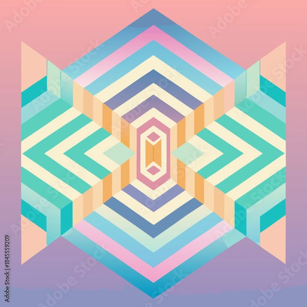 Obraz Abstract geometric pattern, pastel gradient vector.
