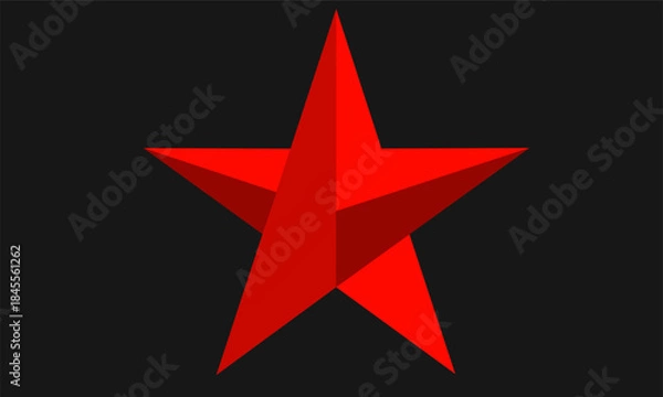 Obraz red star on black