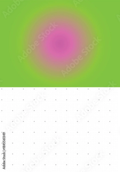 Obraz Split Abstract Background with Green and Pink Radial Gradient and White Dotted Grid Pattern