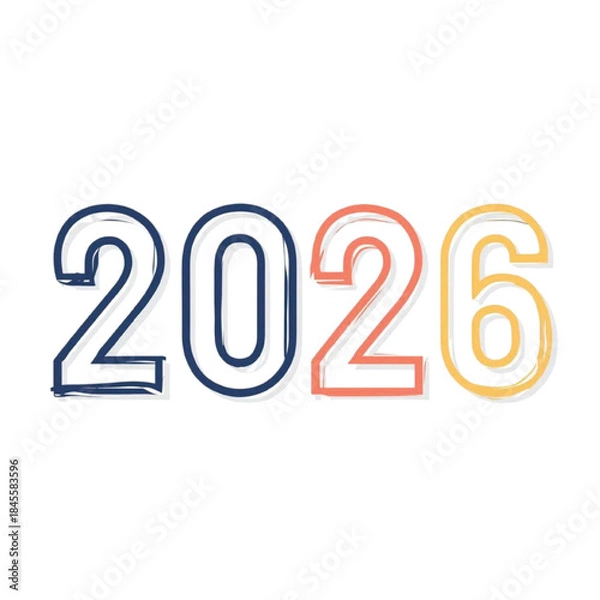 Obraz 2D Number 2026 vector