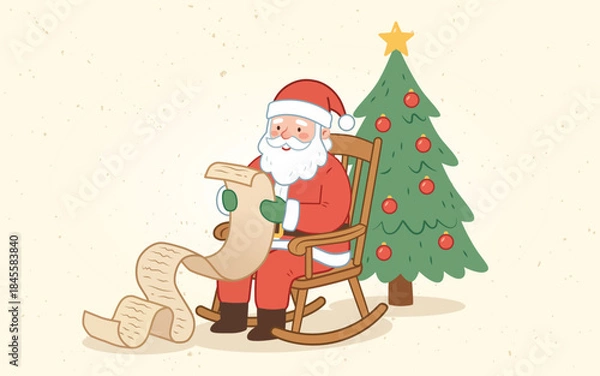 Obraz Santa Checking His Christmas List