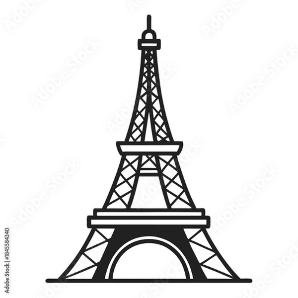 Fototapeta Eiffel Tower on white background