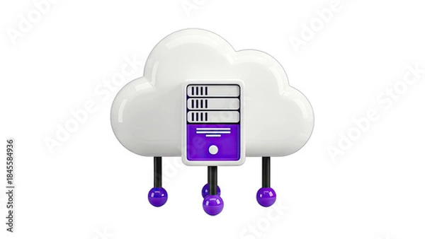 Fototapeta Cloud Server Icon: Data Storage and Technology Concept
