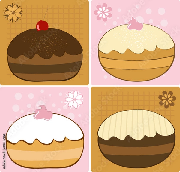 Obraz Delicious Hanukkah Donuts Set