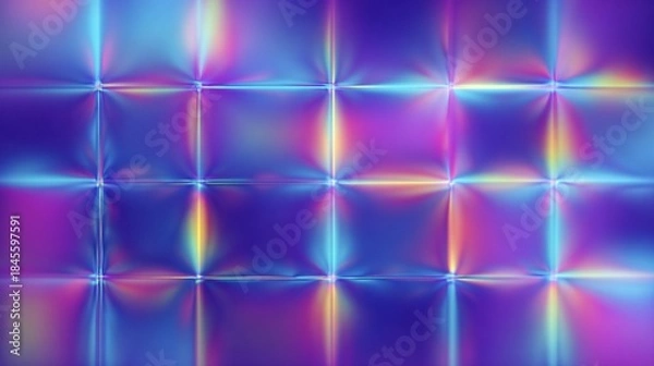 Obraz Holographic Iridescent Grid Background Texture
