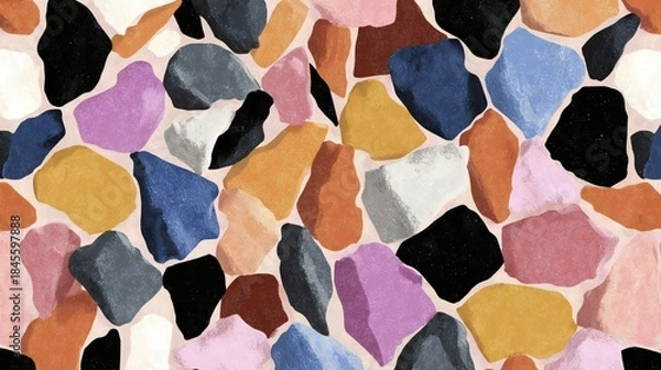 Obraz Vibrant Terrazzo Pattern: Colorful Abstract Mosaic
