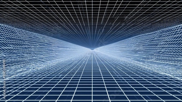 Obraz Digital Grid Network: Abstract Cyberspace Visual
