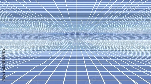 Obraz Digital Grid Network Background - Cyberspace Perspective
