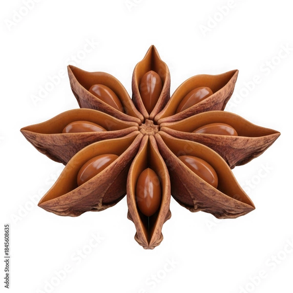 Fototapeta Star anise spice isolated on transparent background