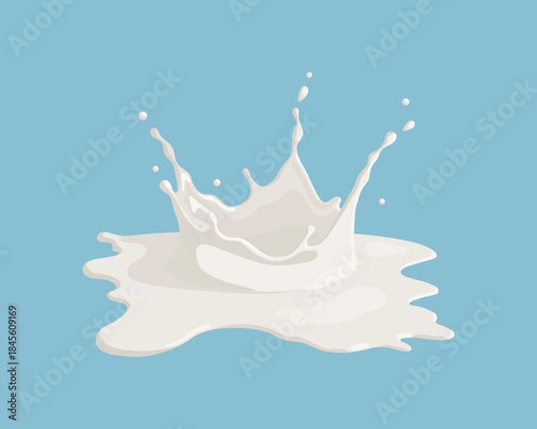 Obraz Milk splash. Vector isolated image.