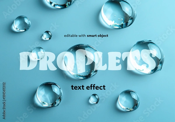 Fototapeta Droplets Text Effect