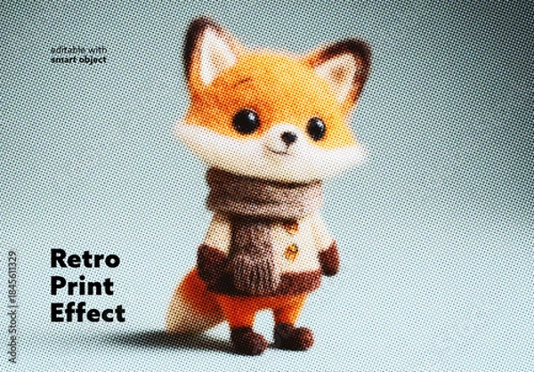 Fototapeta Retro Print Photo Effect