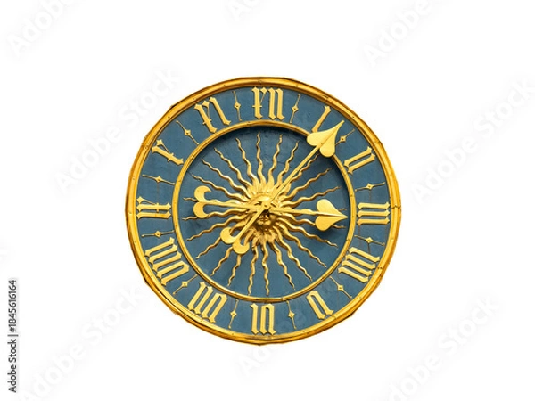 Obraz Medieval clock face isolated on white background
