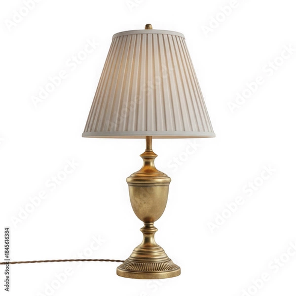 Fototapeta Elegant brass table lamp isolated on transparent background