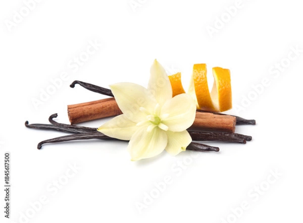 Obraz Vanilla pods with cinnamon 