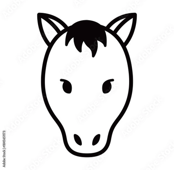 Obraz 馬の顔のシンプルなアイコンのイラスト