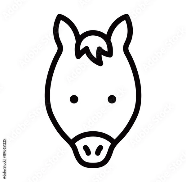Obraz 馬の顔のシンプルなアイコンのイラスト