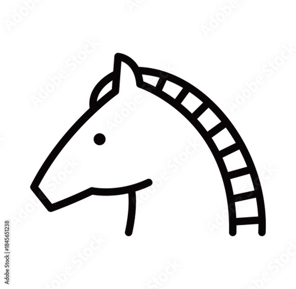 Fototapeta 馬の顔のシンプルなアイコンのイラスト