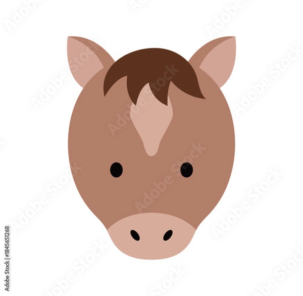 Fototapeta 馬の顔のシンプルなアイコンのイラスト