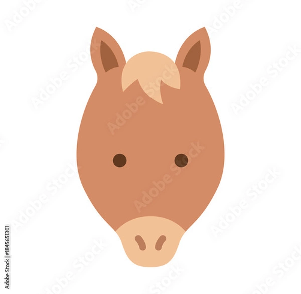 Fototapeta 馬の顔のシンプルなアイコンのイラスト