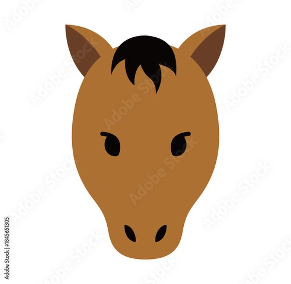 Fototapeta 馬の顔のシンプルなアイコンのイラスト