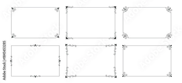 Obraz Vintage calligraphic frames. Vector hand drawn set of frames