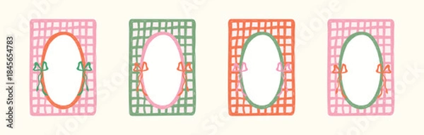 Obraz whimsical line border set