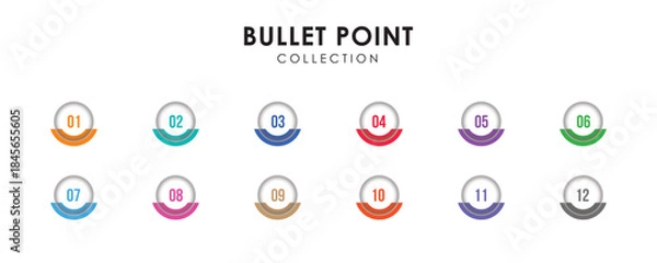 Obraz Number bullet points collection vector design