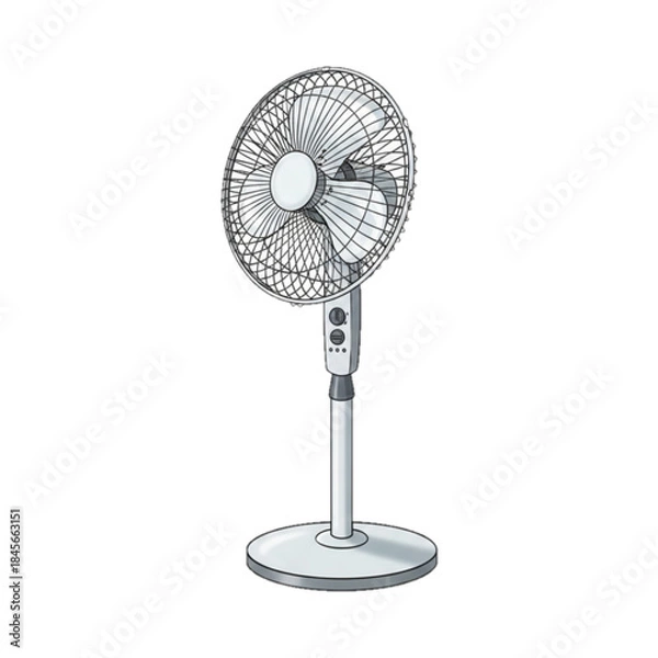 Obraz Modern Electric White Pedestal Fan