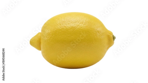 Fototapeta Bright yellow lemon isolated PNG on transparent background, citrus fruit for cooking and healthy eating