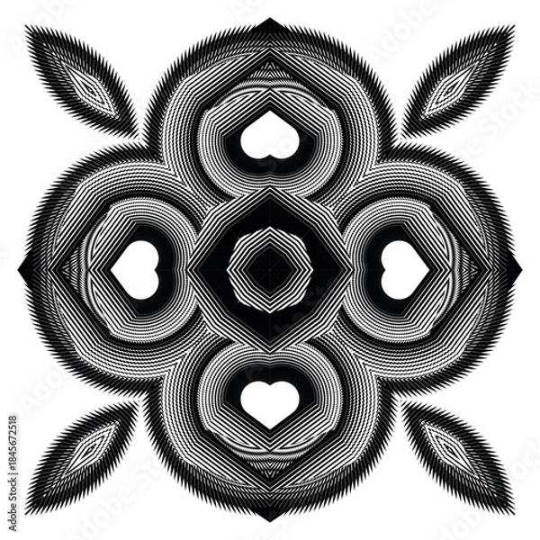 Obraz op art creative pattern, ornament, abstract floral background, vector design element