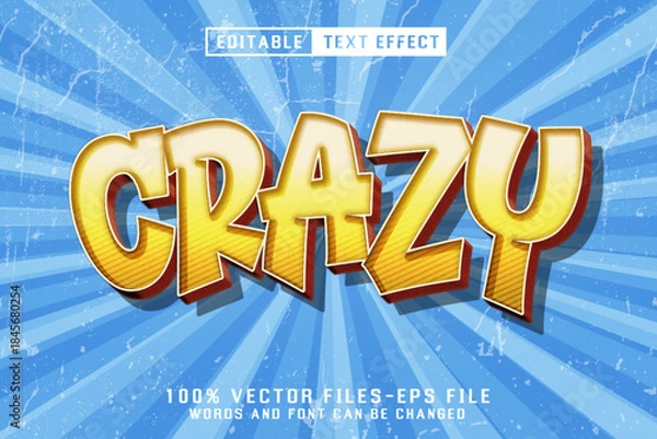 Obraz Crazy Cartoon Text - Editable Text Effect