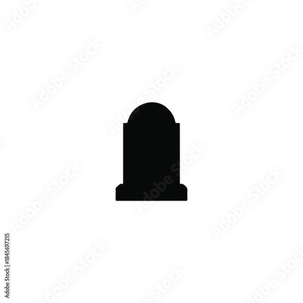 Obraz Gravestone silhouette vector flat illustration design.