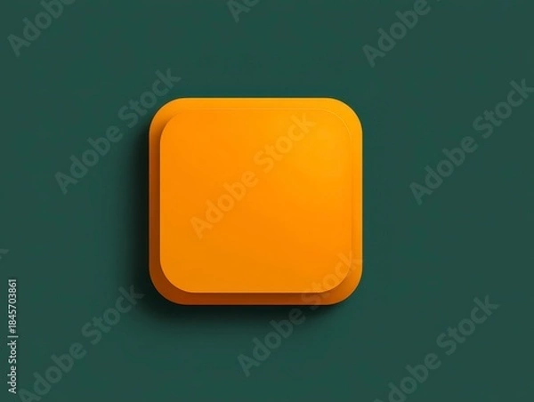 Fototapeta Two-layered abstract shape with rounded corners on a contrasting dark background. This simple, modern design creates a 3D effect