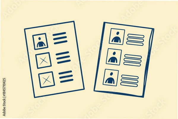 Obraz Flat Vector Comparison Infographic with Two Equal Columns — Minimal Modern Corporate Design